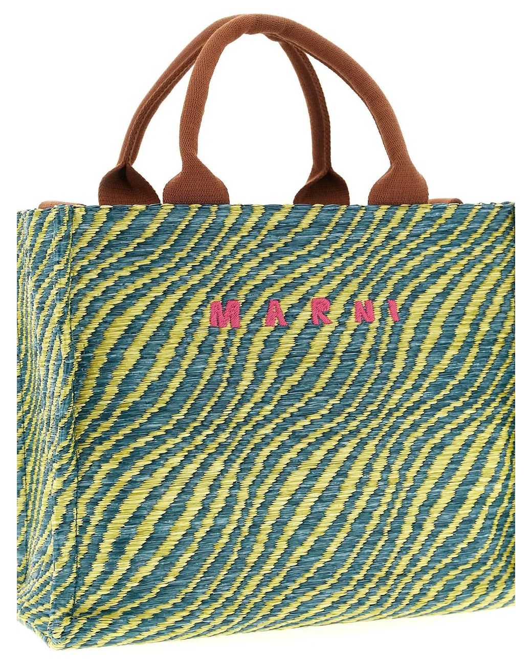 Marni Green Raffia Handbag