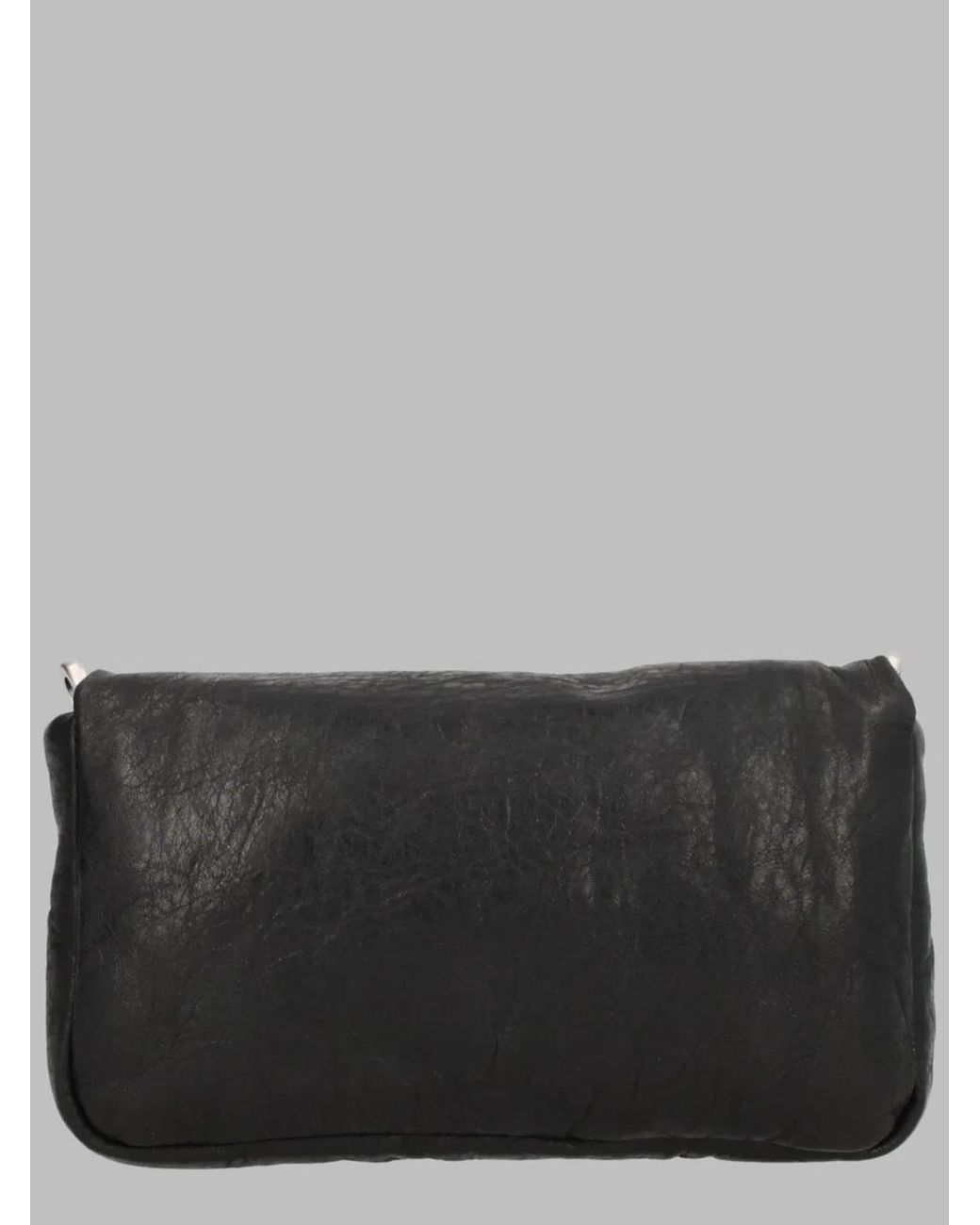 Rick Owens Gray Shoulder Bag Pillow Griffin Leather Lamb