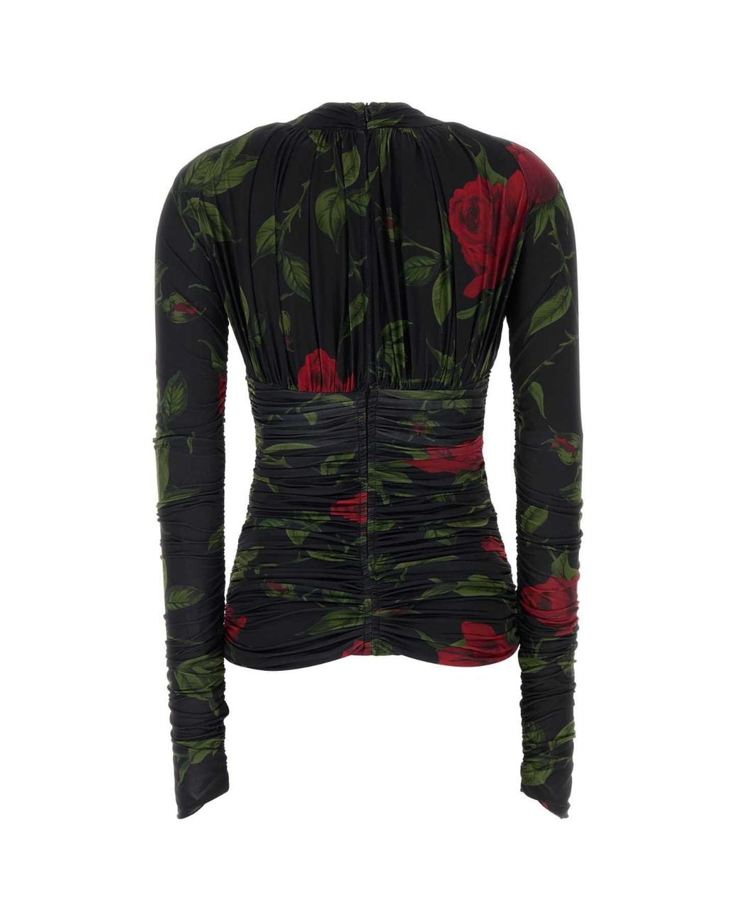 Blumarine Black Maglia Fiore Scollo A V