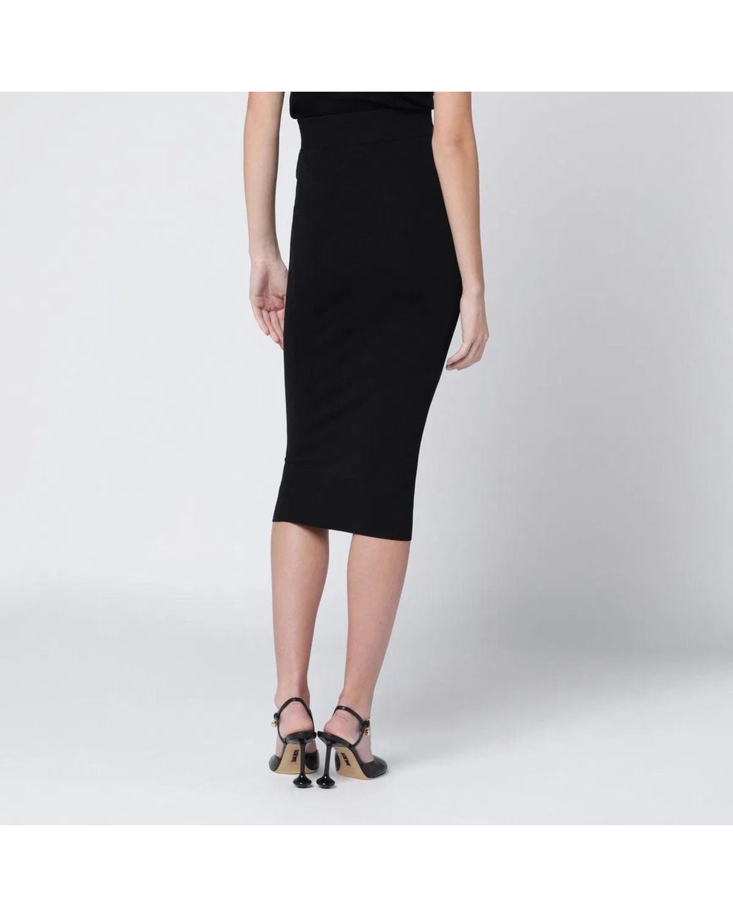 Entire studios Black Viscoseblend Midi Skirt