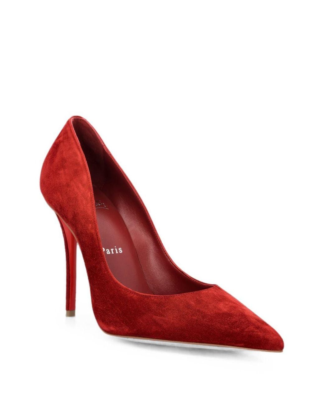 Christian Louboutin Red Miss Z Velvet Pumps