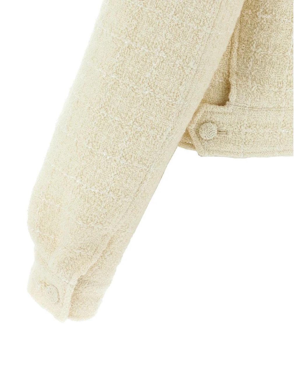 Givenchy Natural Short Tweed Jacket With 4G Detail