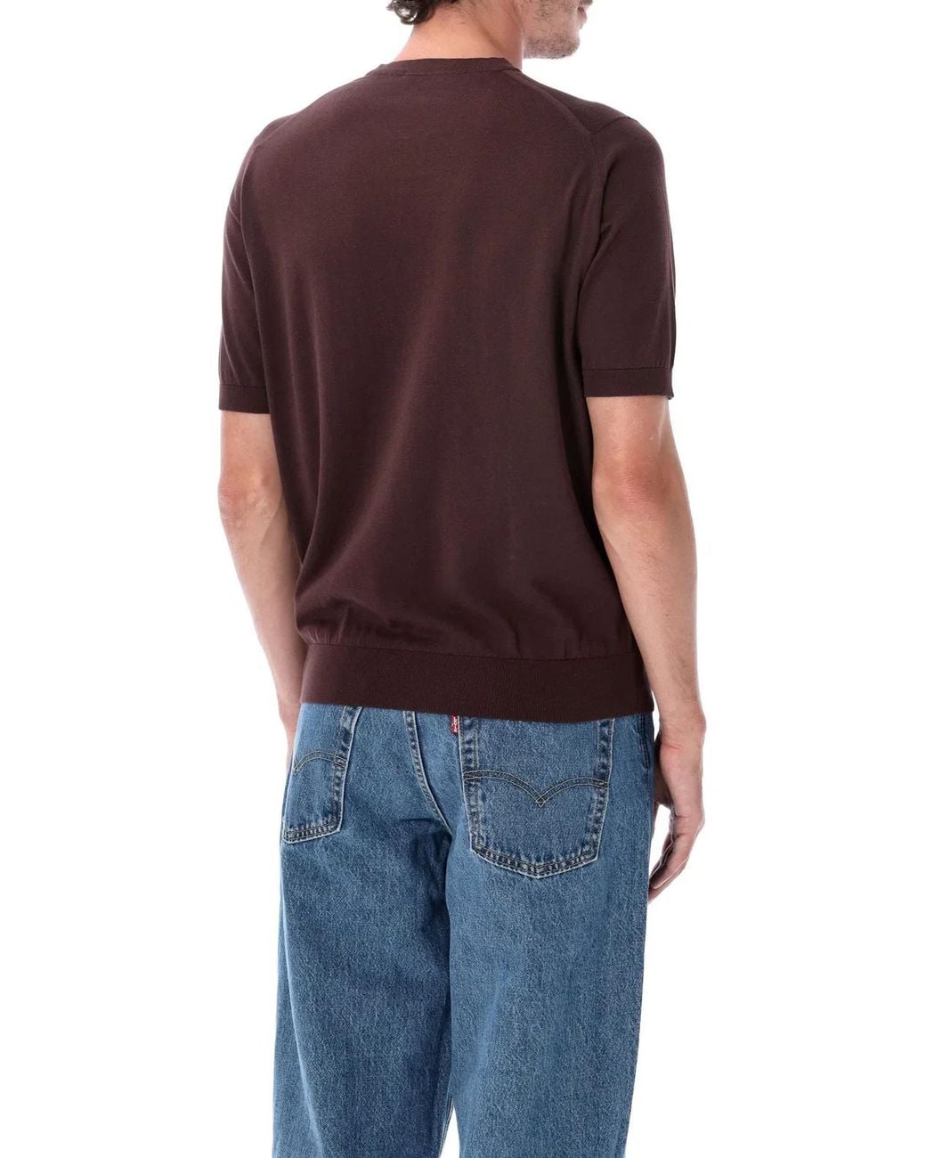 John Smedley Red Kempton Cotton T-Shirt for men