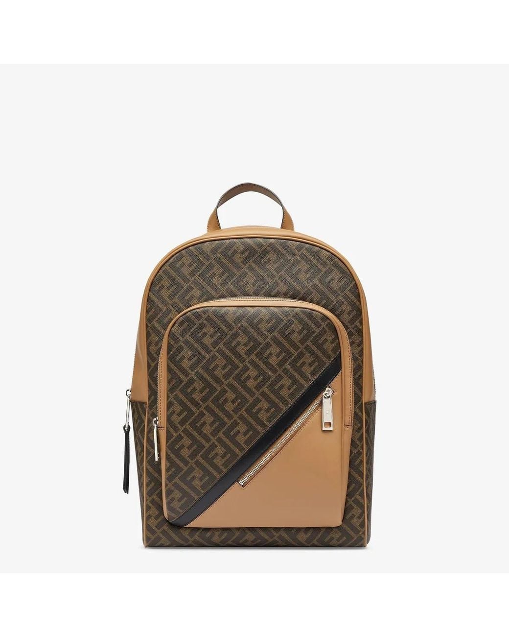 Fendi Metallic Monogram-Pattern Backpack for men