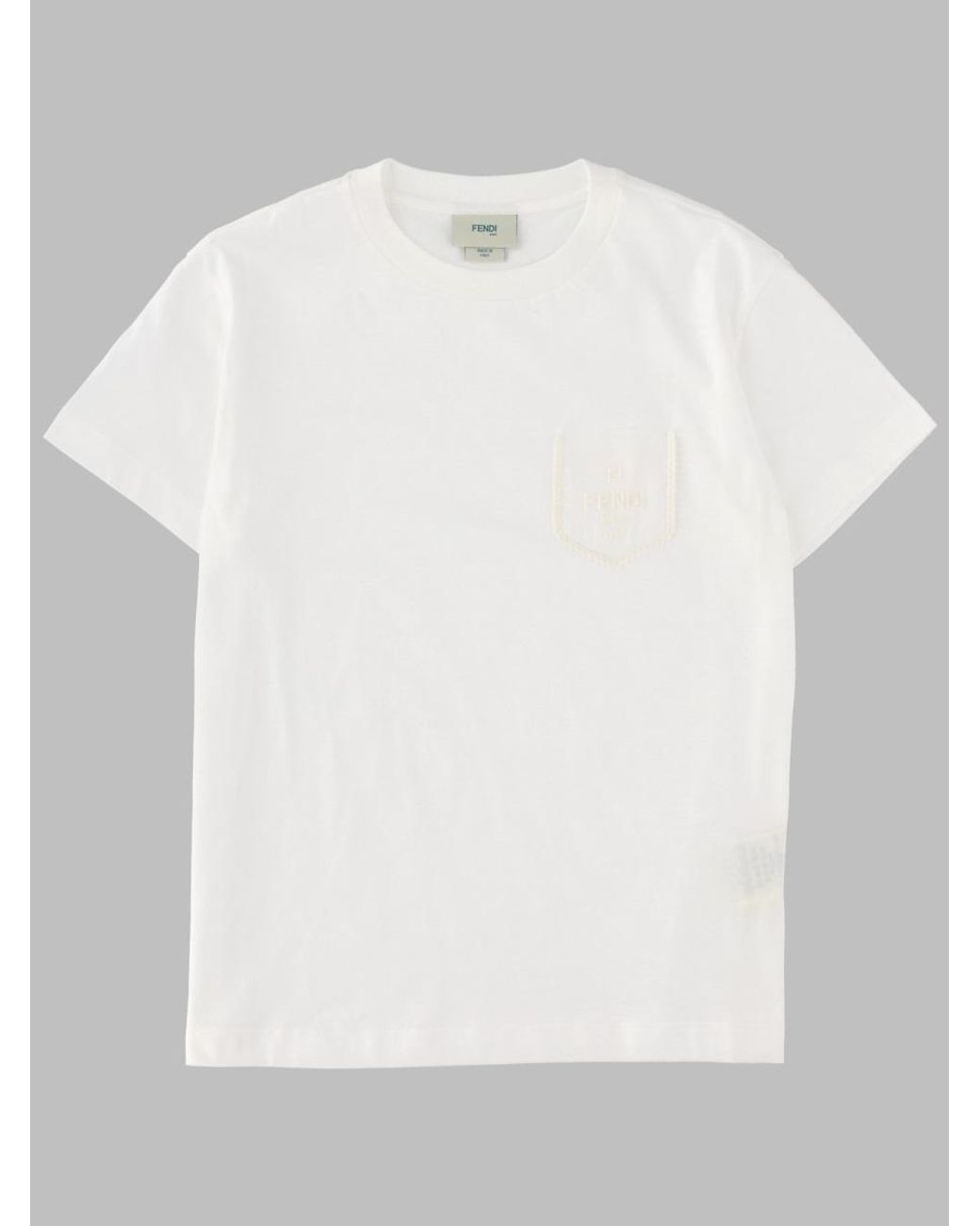Fendi White T-Shirt Con Taschino