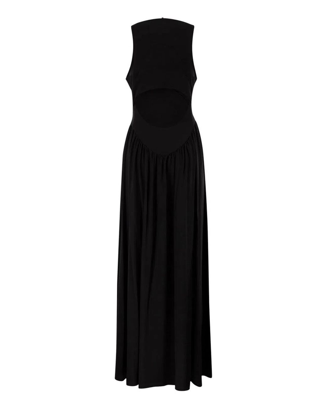Max Mara Black Spxpanino – Long Stretch Jersey Dress With Back Cut-Out
