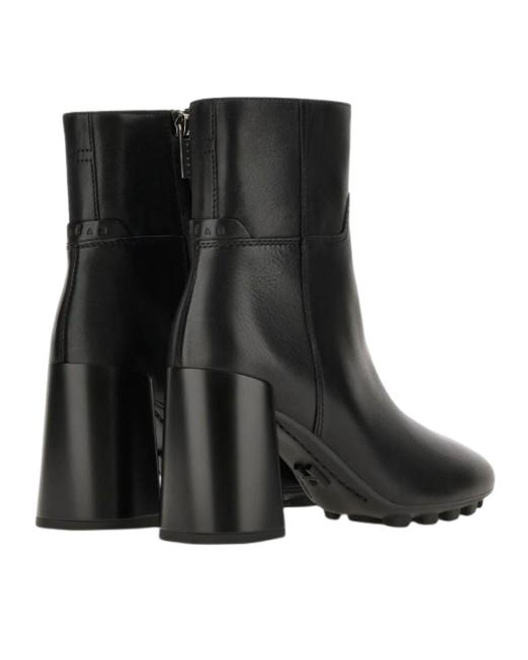 Hogan Black H695 Leather Ankle Boots