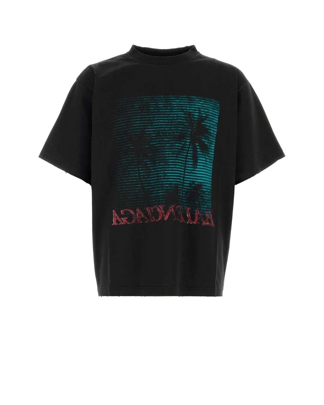 Balenciaga Black Cotton Oversize T-Shirt for men