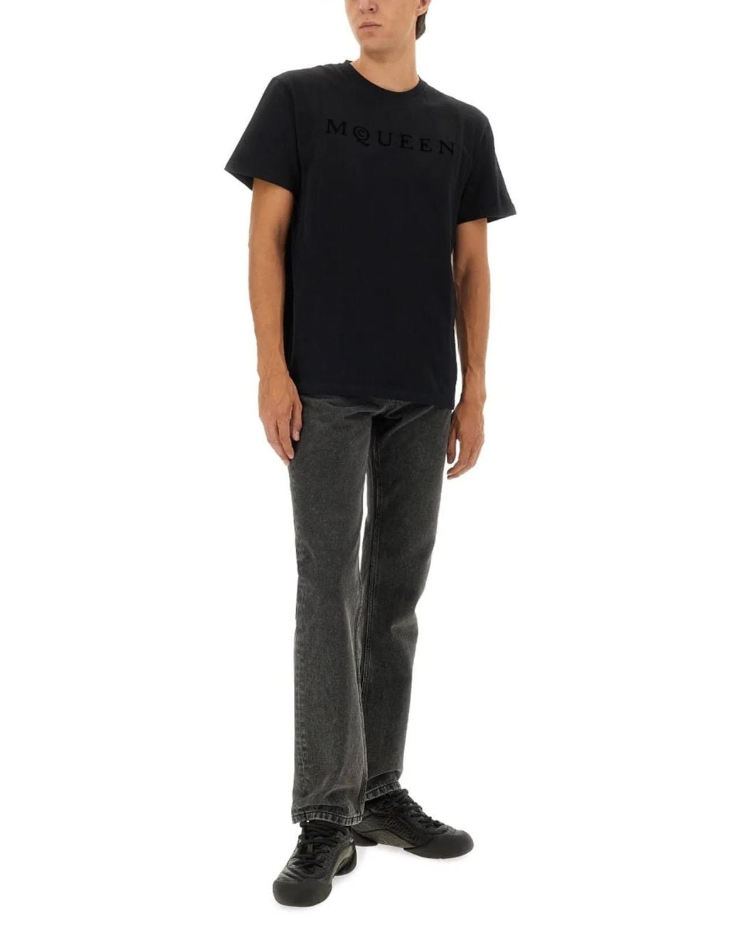 McQueen Black T-Shirt With Logo for men