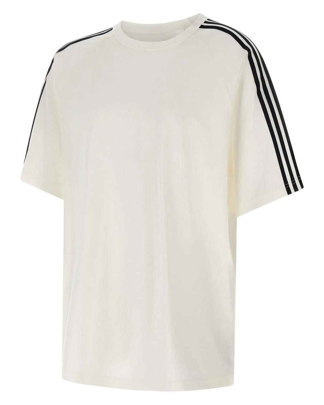 Y-3 White Short Sleeve Tee 3-Stripes' T-Shirt