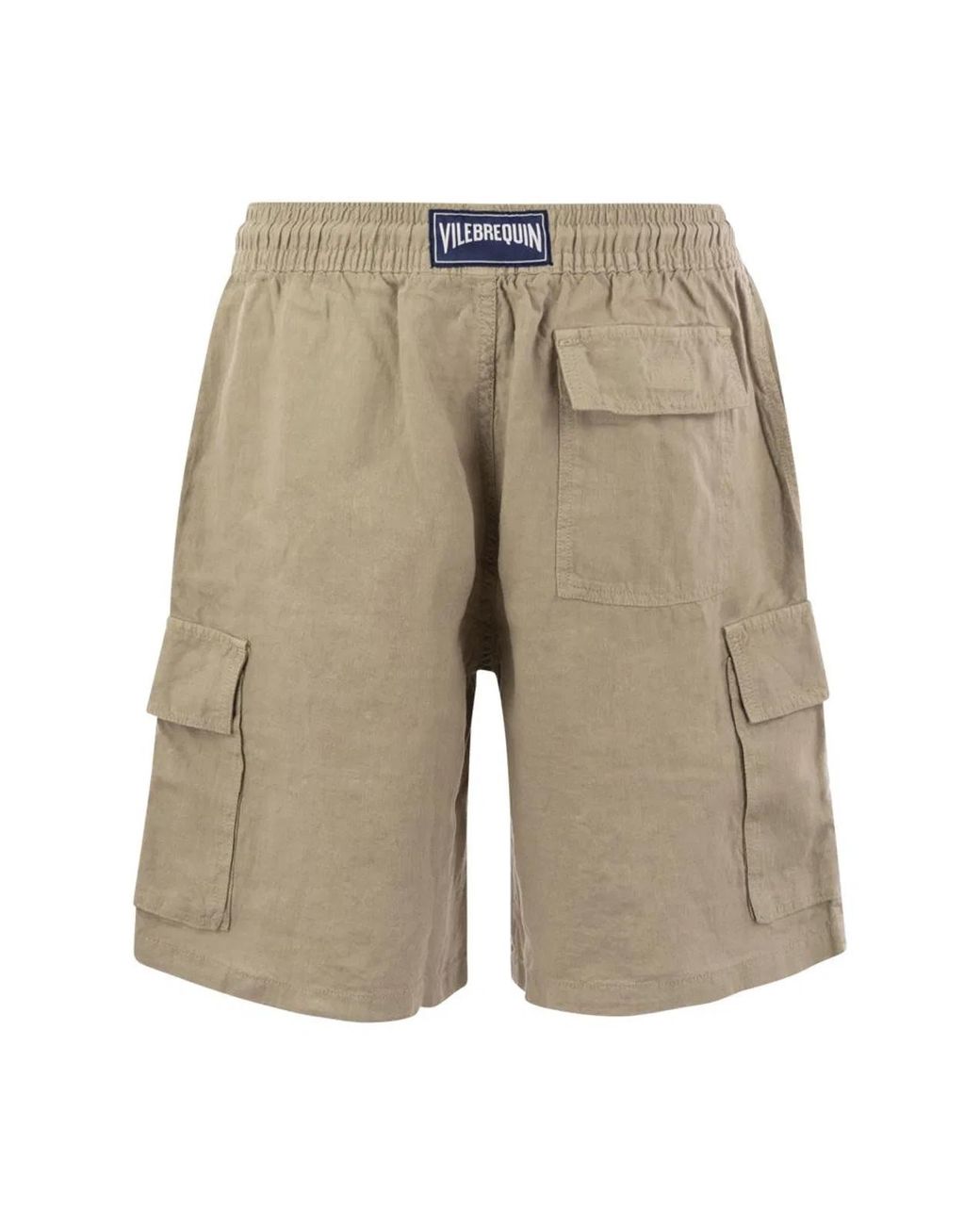 Vilebrequin Natural Linen Cargo Bermuda Shorts for men