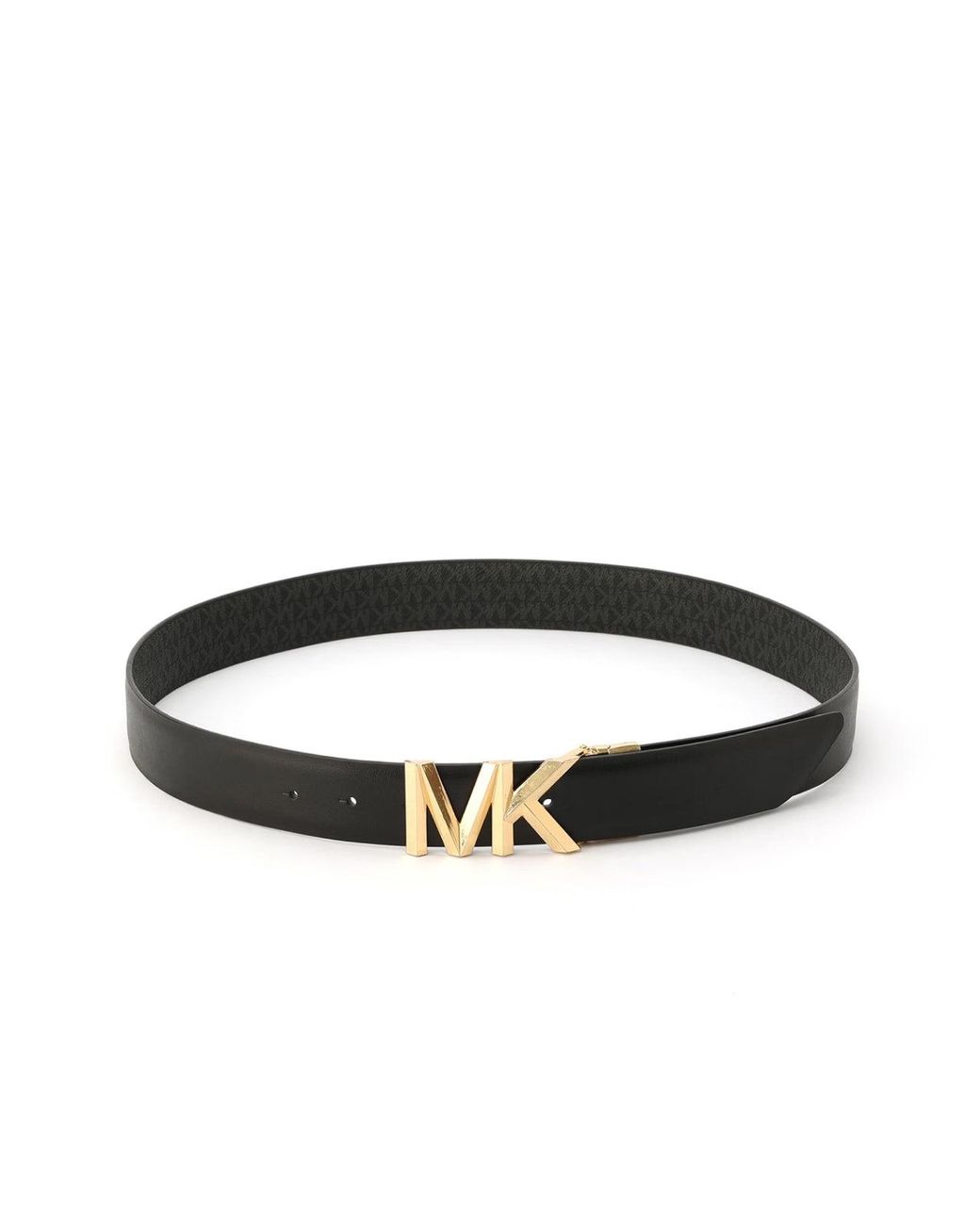 Michael Kors Black Mk Buckle Reversible Monogram Belt