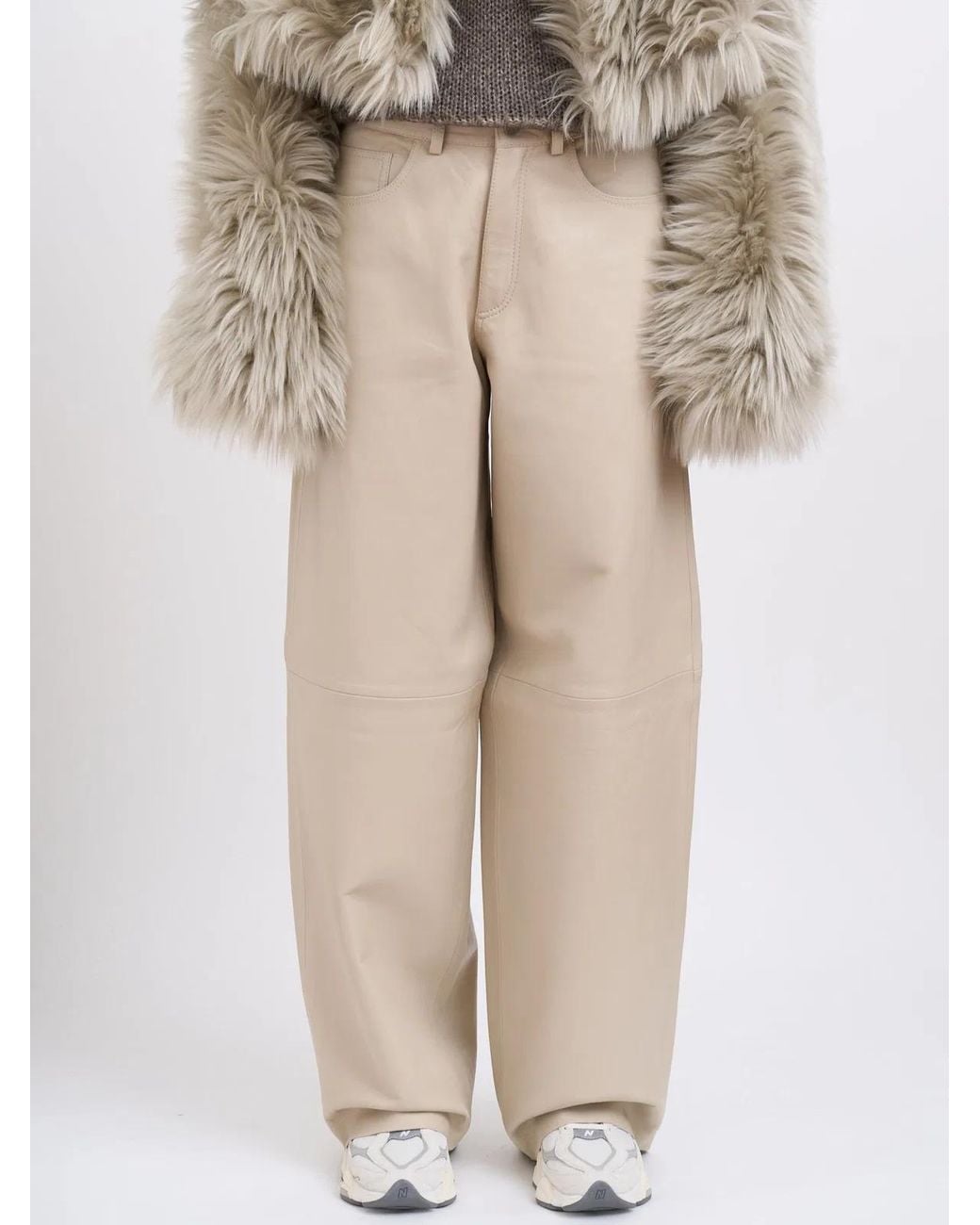 Haikure Natural Bethany Leather Trousers