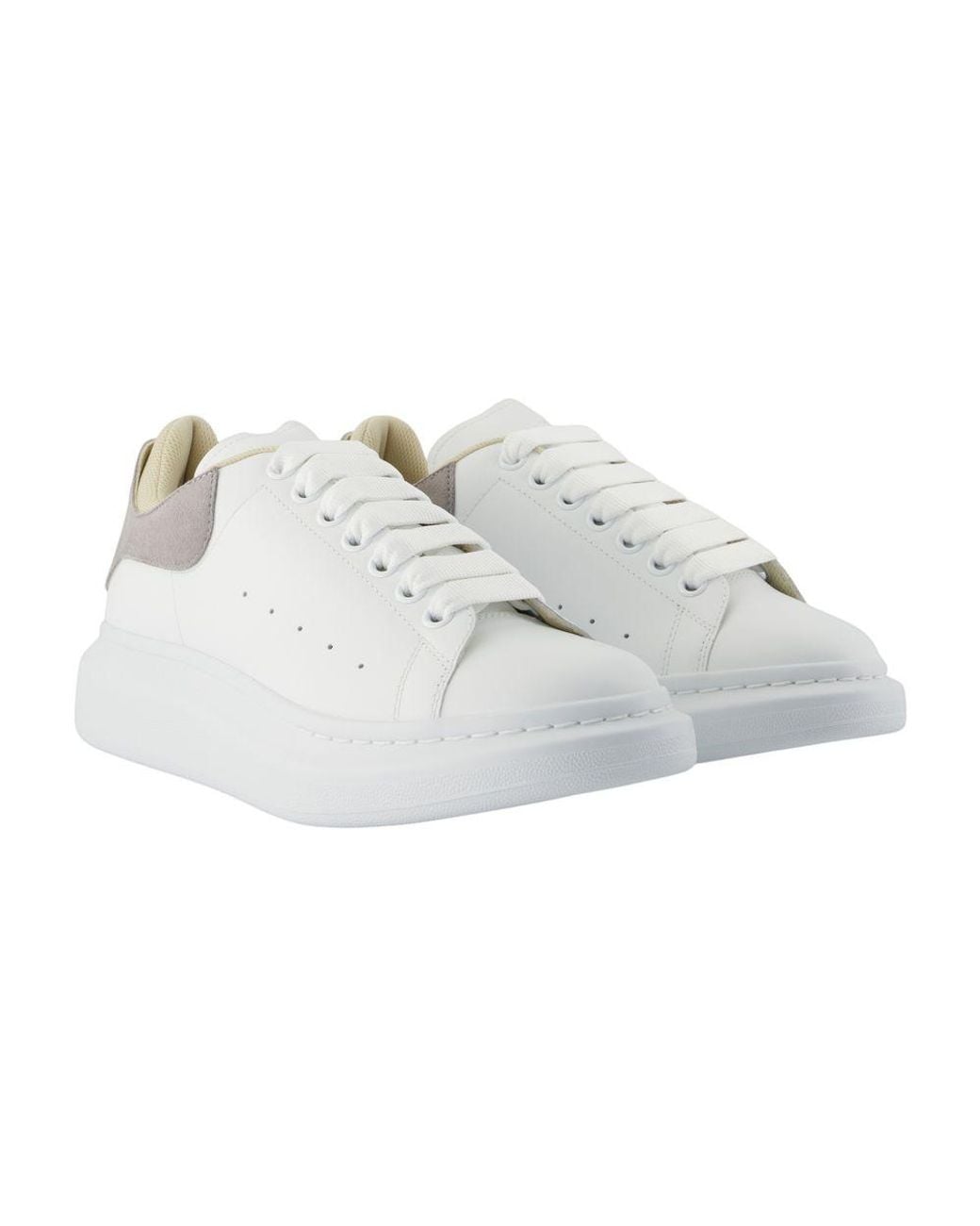 McQueen White Oversized Sneakers With Suede Heel Tab for men