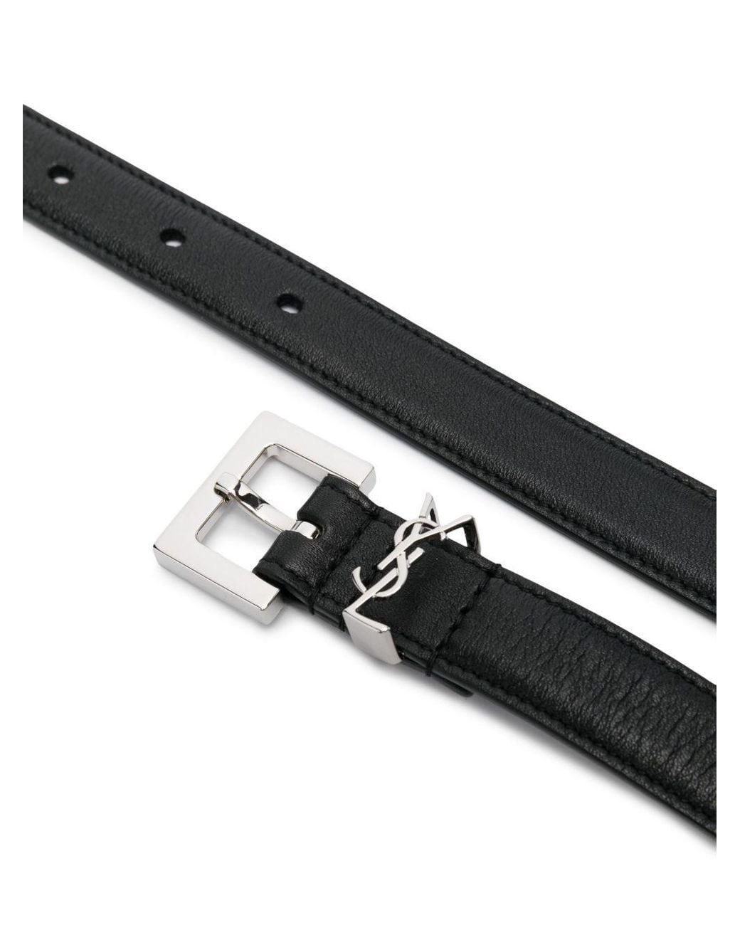 Saint Laurent Black Cintura Cassandre Sottile