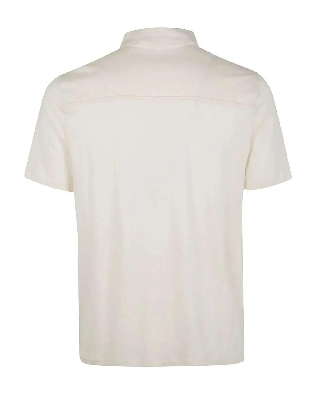 Majestic White Linen Short Sleeves Polo Shirt for men