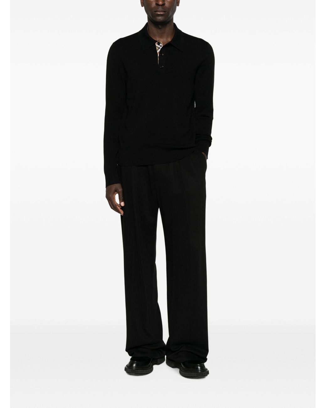 Burberry Black Marcus Long Sleeve T-Shirt for men