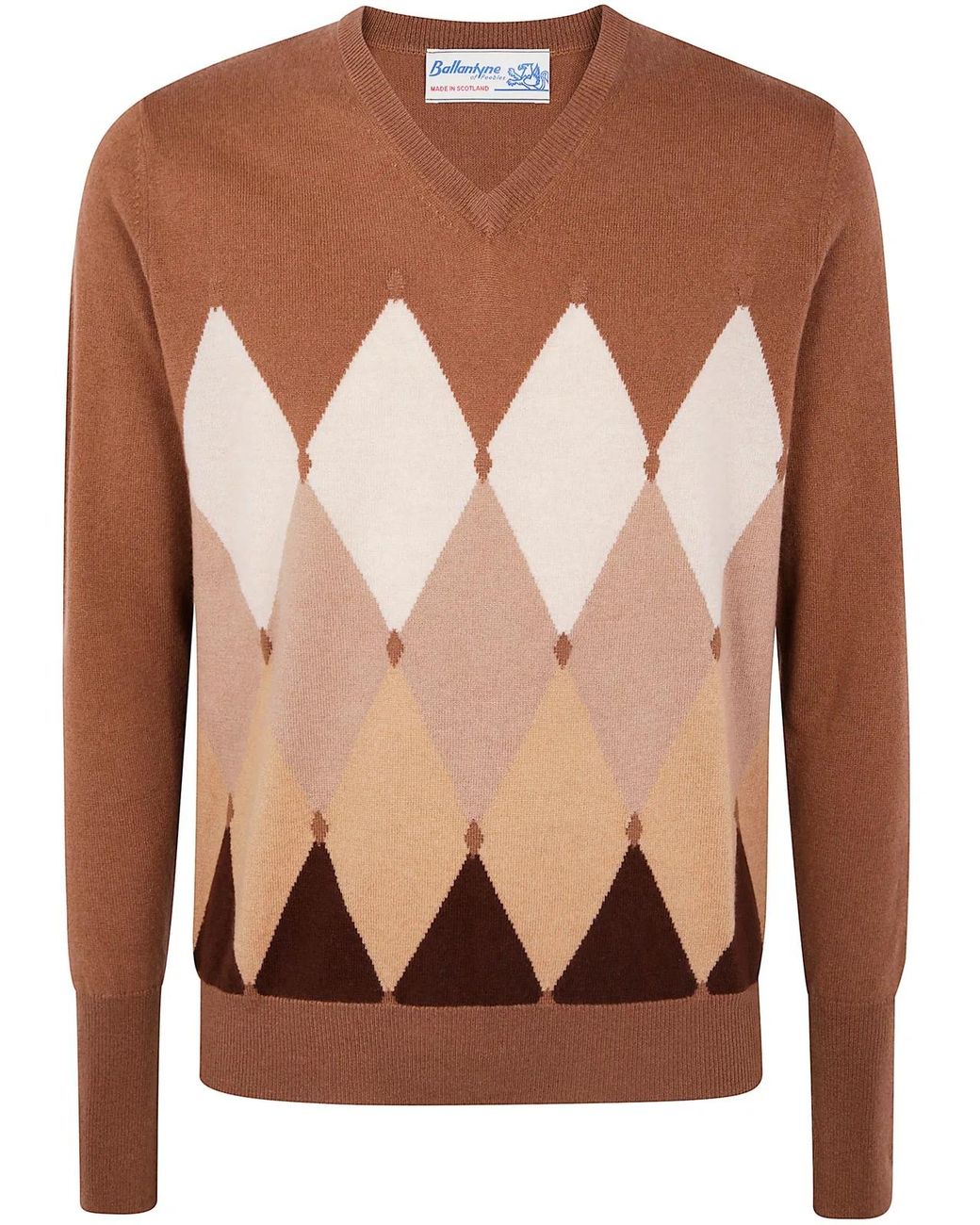 Ballantyne Brown V Neck Pullover for men