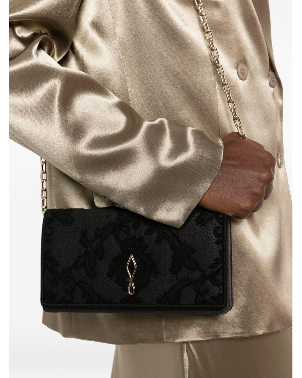 Christian Louboutin White Bwttina Satin Clutch