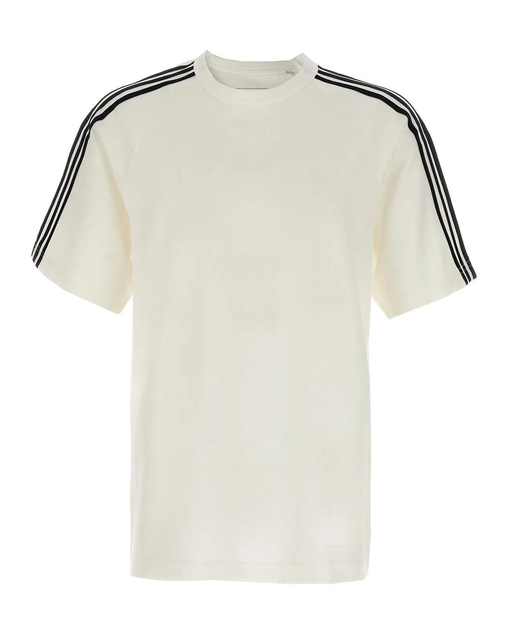 Y-3 White Short Sleeve Tee 3-Stripes' T-Shirt