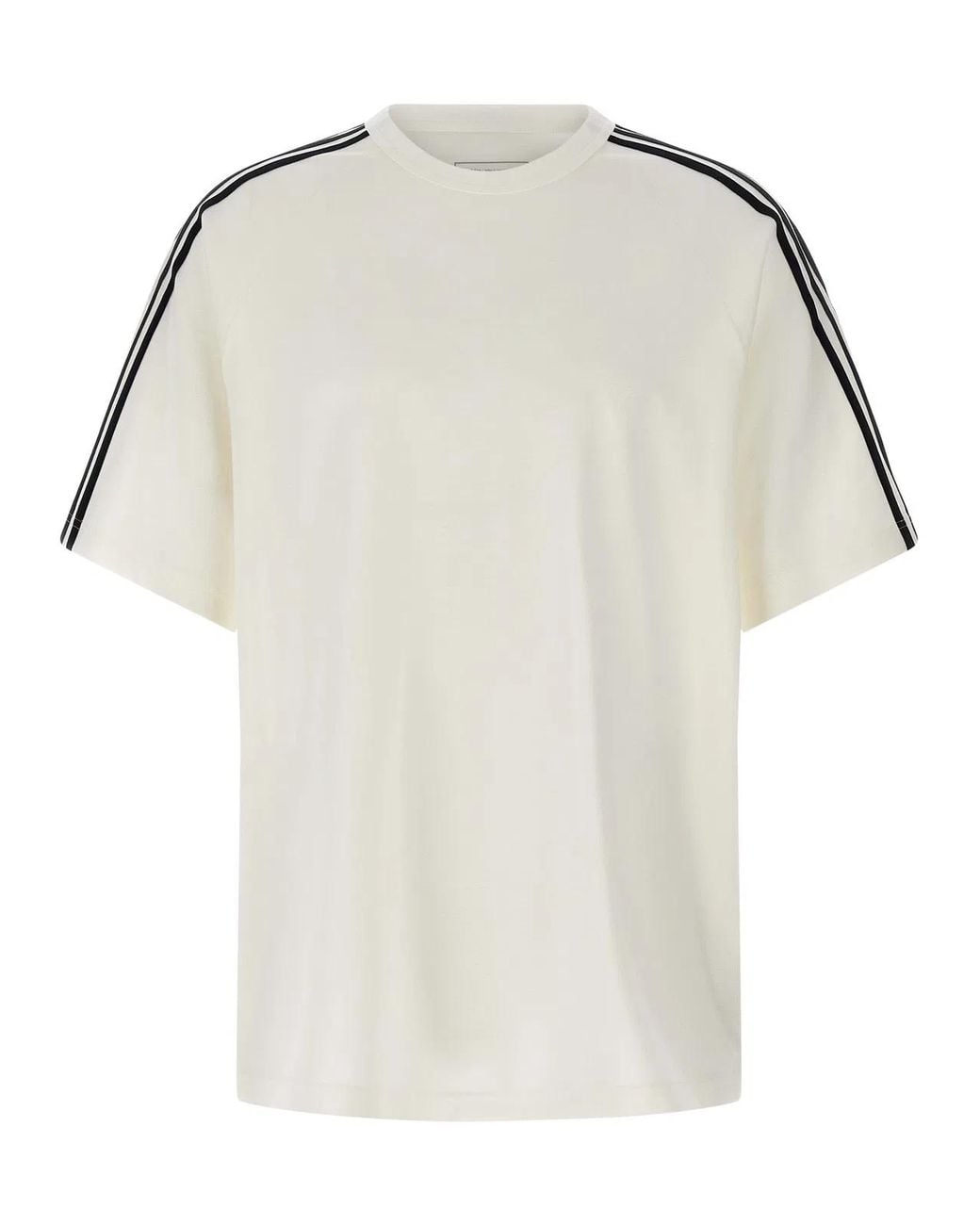 Y-3 White Short Sleeve Tee 3-Stripes' T-Shirt
