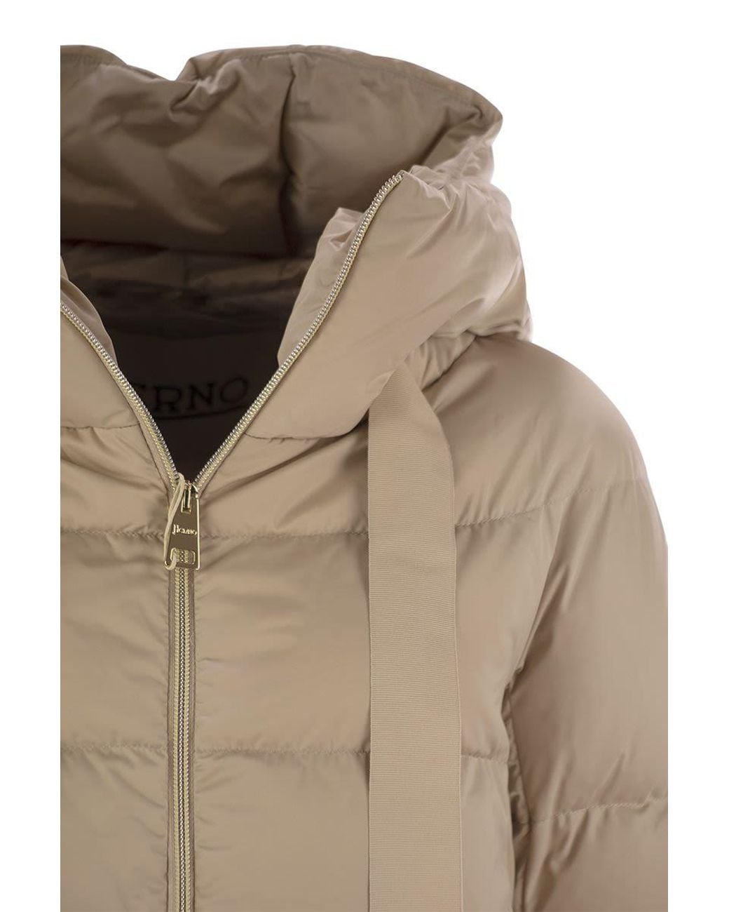 Herno Natural Elegant A-Shape Down Hooded Jacket