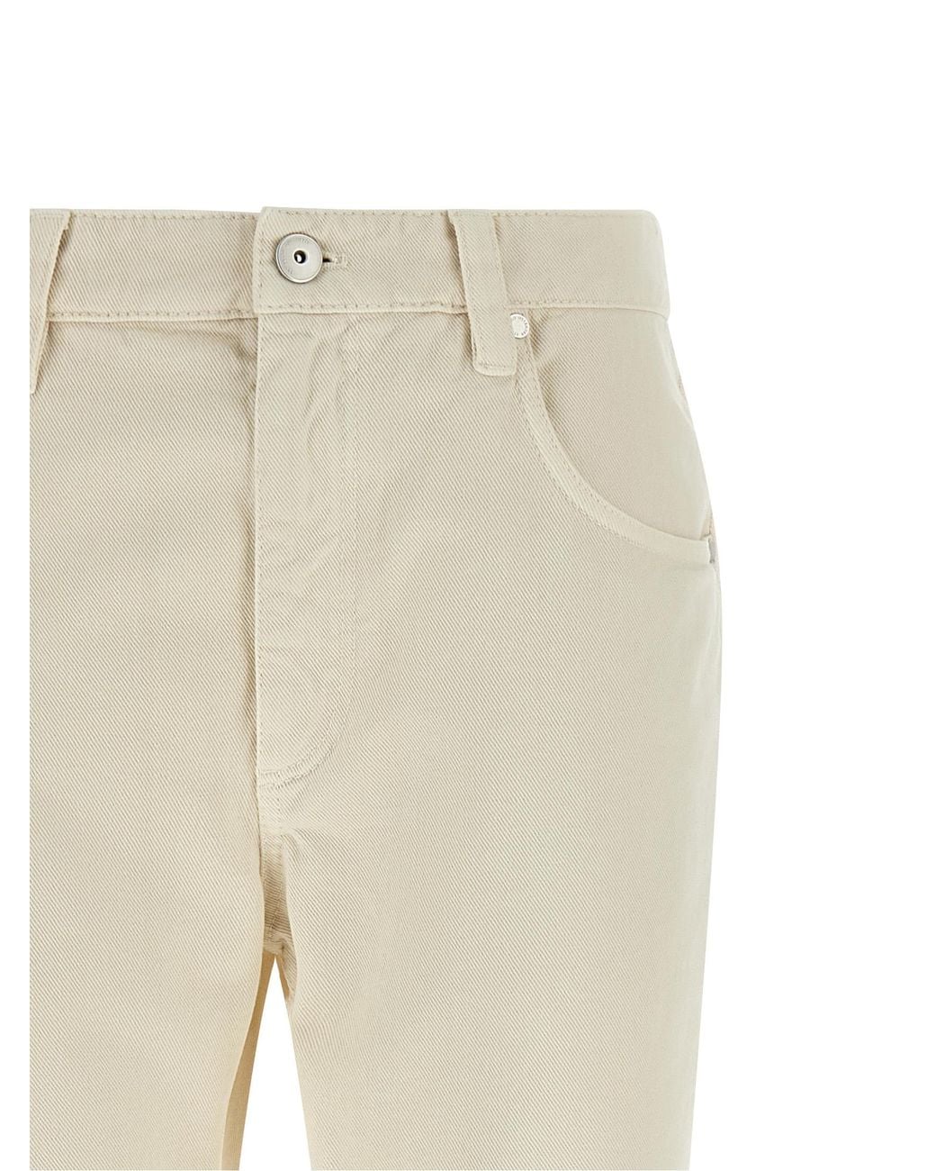 Brunello Cucinelli Natural 'Shiny Tab' Jeans