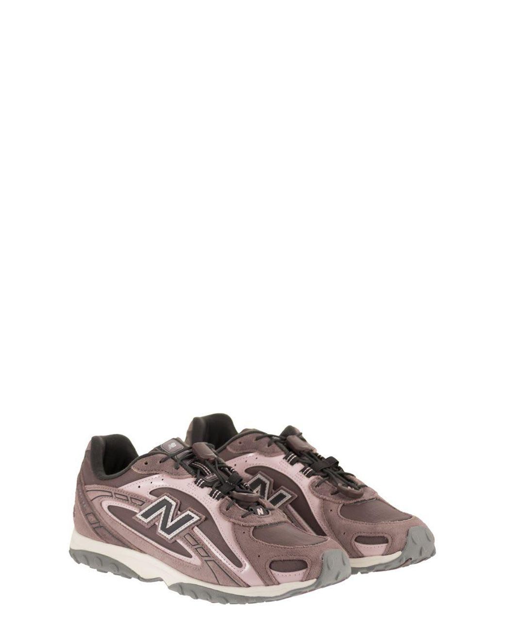 New Balance Pink Mesh And Suede Lifestyle Sneakers With Leather Details