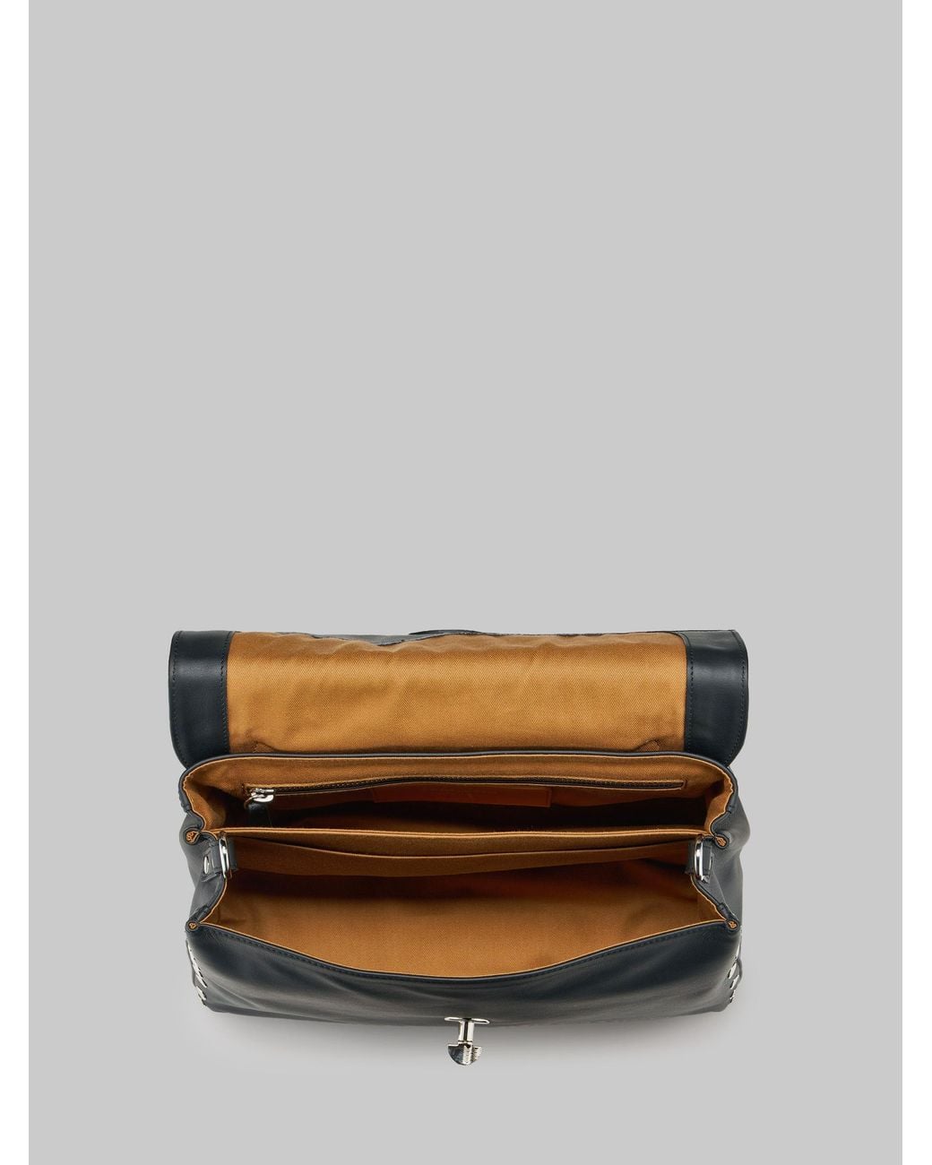 Zanellato Black Postina Saeta Bag S Lavagna