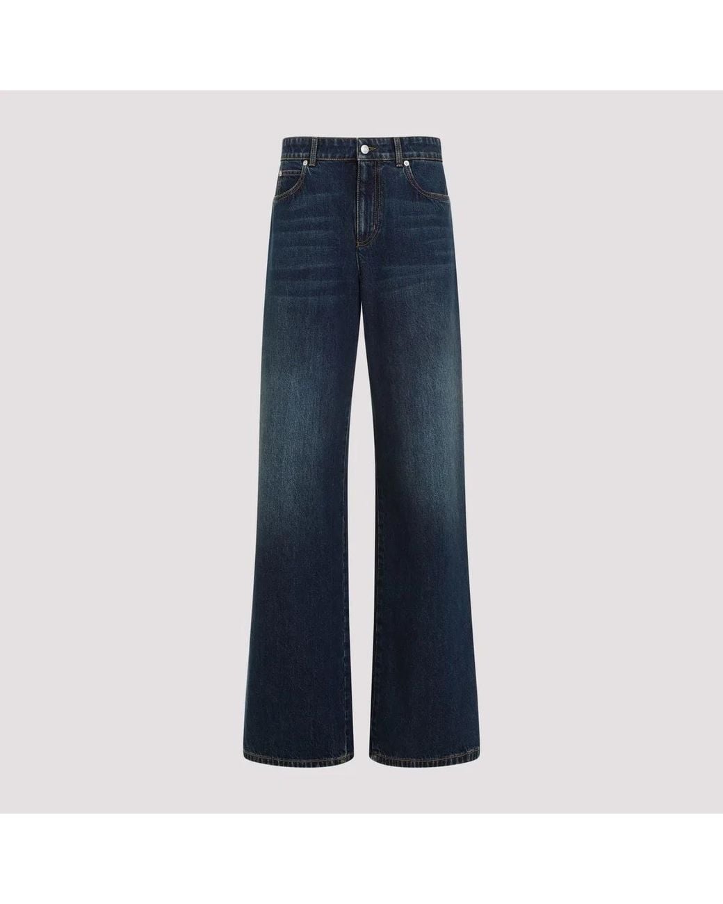 McQueen Blue Cotton Jeans