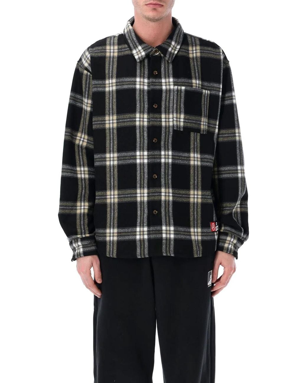 Nike Black Nike Jordan Flight Check Flannel Shirt for men