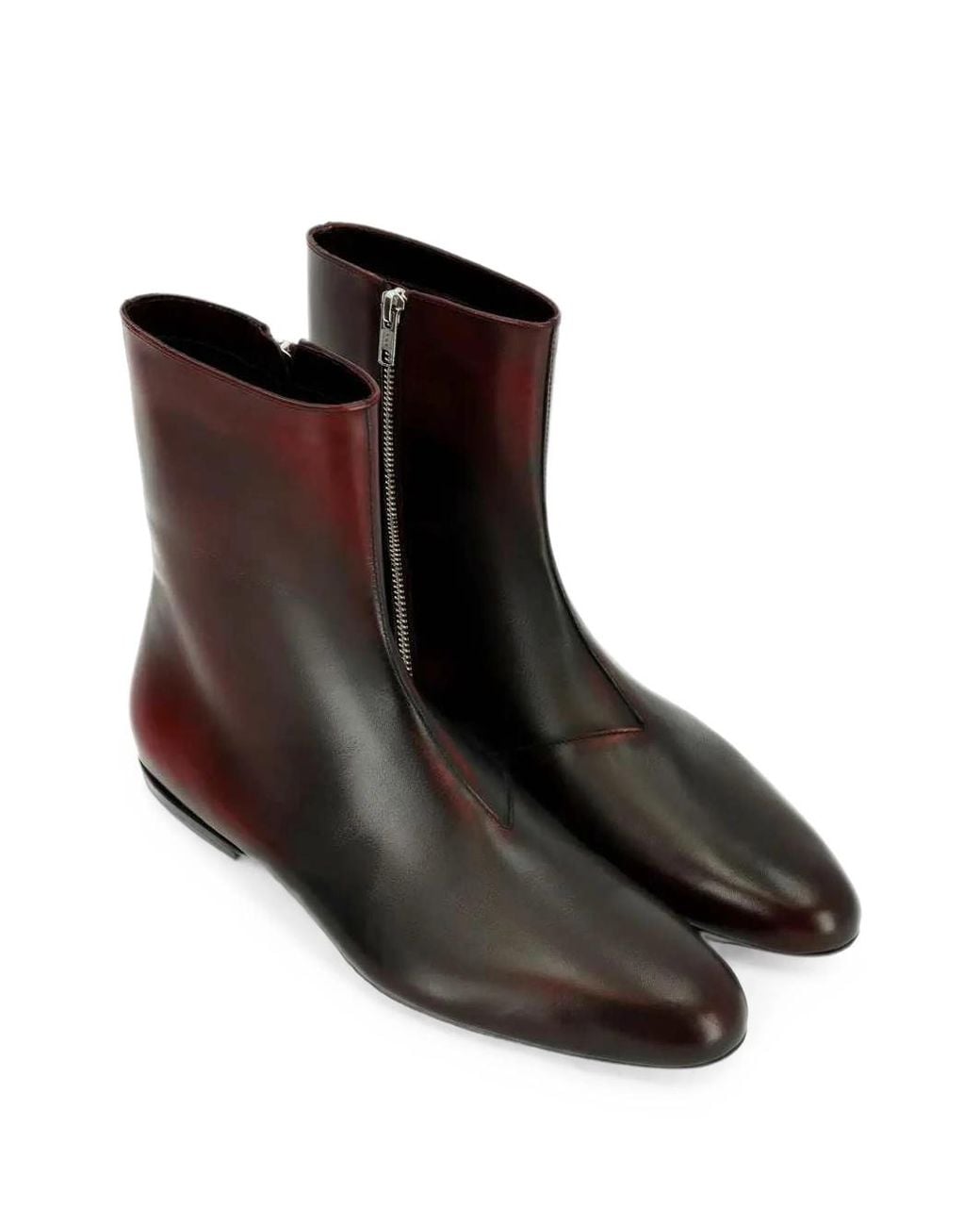 Dries Van Noten Brown Leather Sock Boots for men