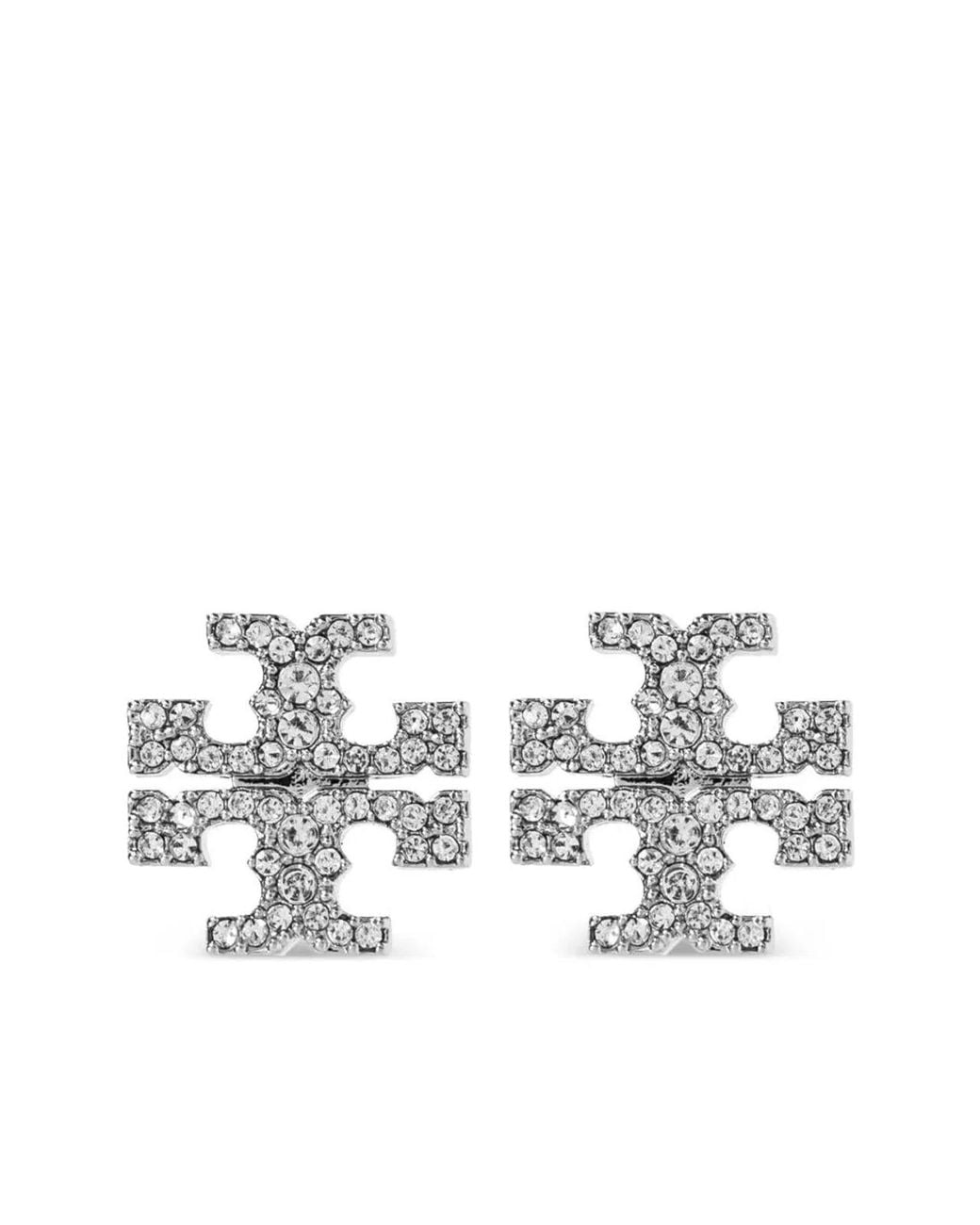 Tory Burch White Crystal Brass Jewelry
