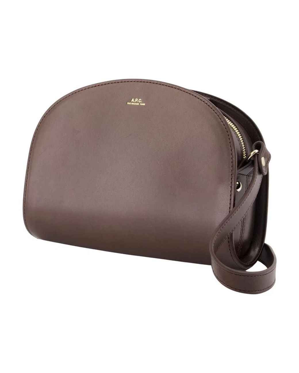A.P.C. Brown Demi Lune Crossbody Bag