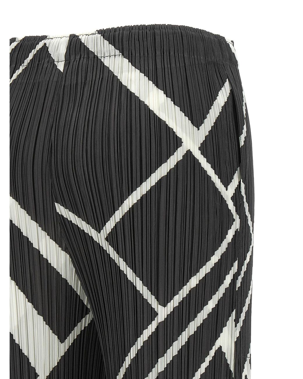 Pleats Please Issey Miyake Black 'Fold Line' Pants