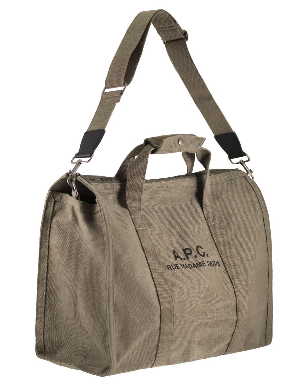 A.P.C. Brown Canvas Weekend Bag for men