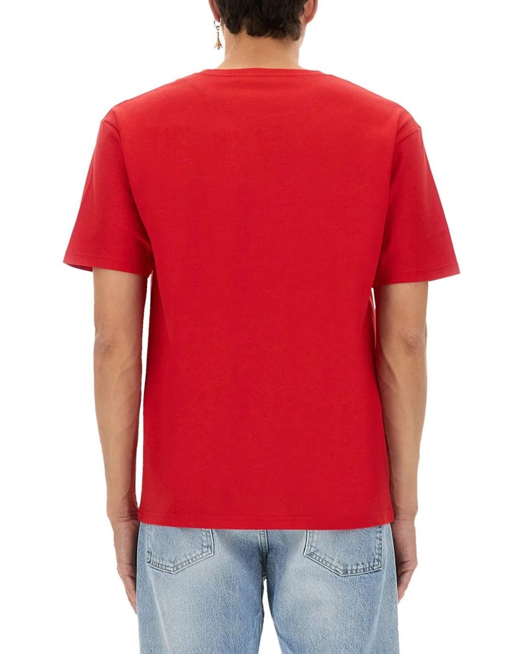 Valentino Red T-Shirt With "Chat De La Maison" Print for men