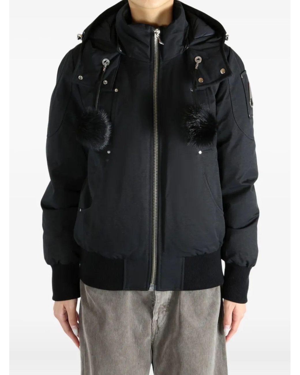 Moose Knuckles Black Debbie Bomber Jacket