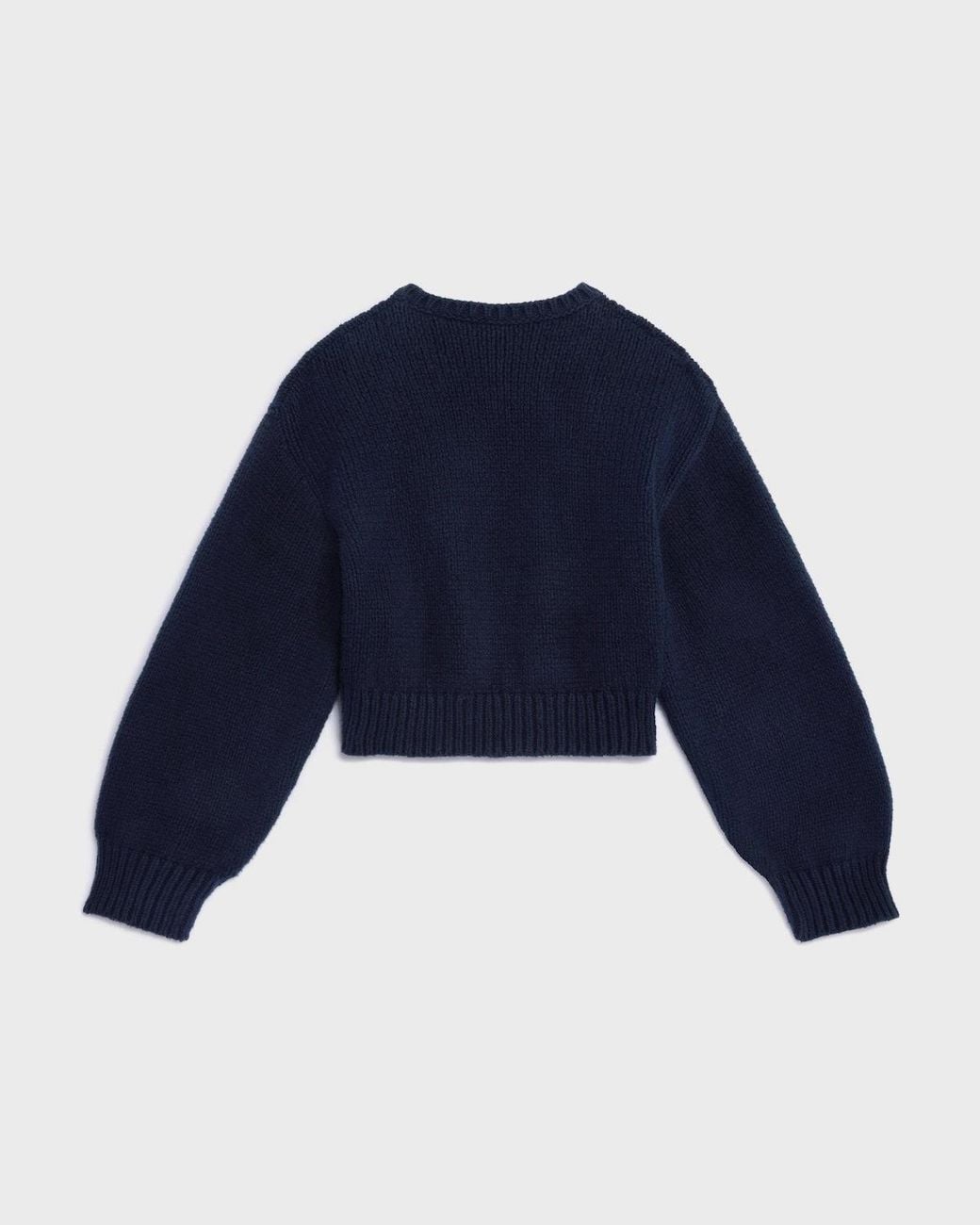 Céline Blue Crew-Neck Ribbed-Trim Sweater