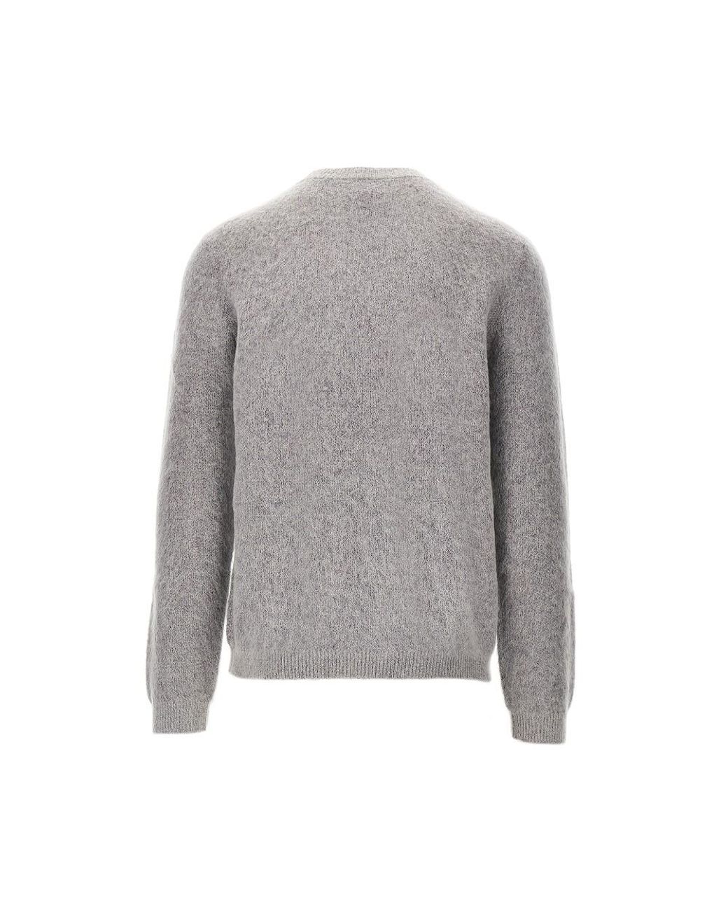 Emporio Armani Gray Mohair Blend Crewneck Sweater for men