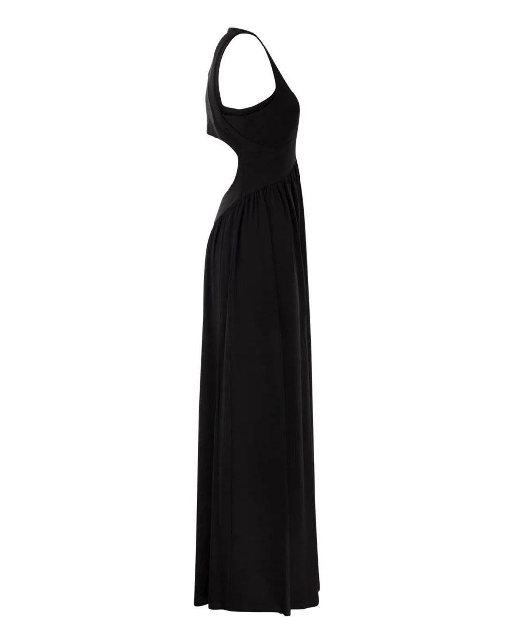 Max Mara Black Spxpanino – Long Stretch Jersey Dress With Back Cut-Out