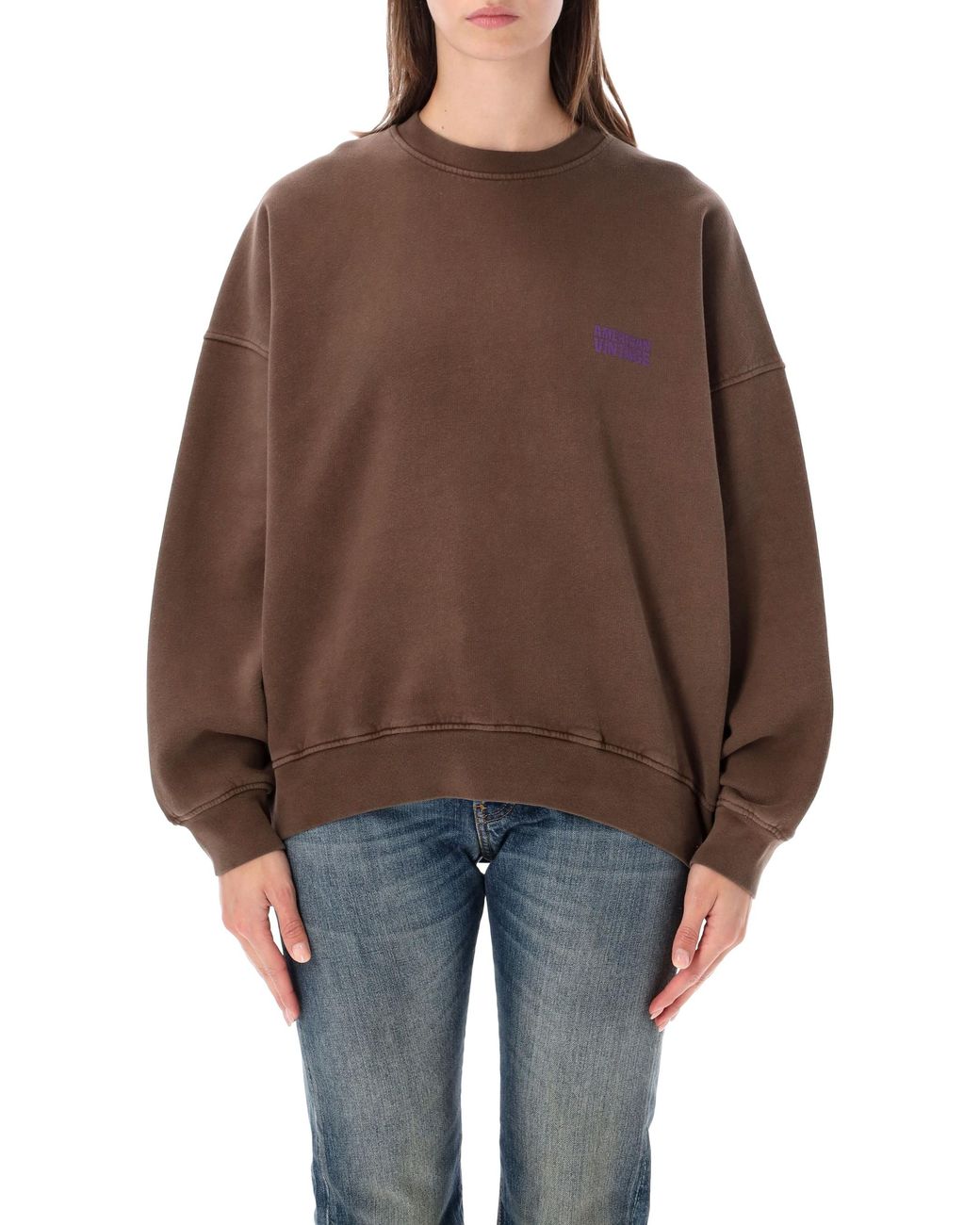 American Vintage Brown Plizzy Crewneck