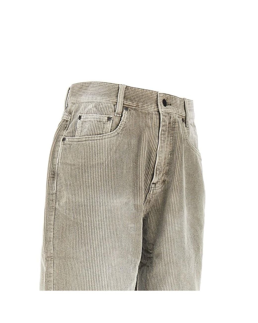 Thisisneverthat Gray Garment-Dyed Corduroy Pants for men