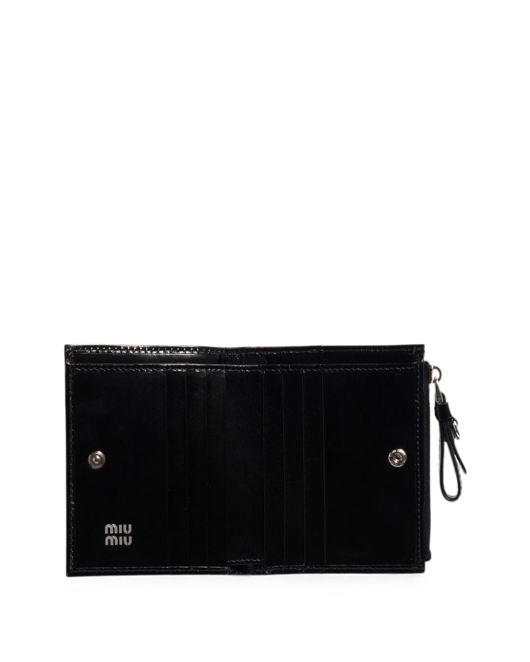 Miu Miu Black Small Logo-Embossed Leather Wallet