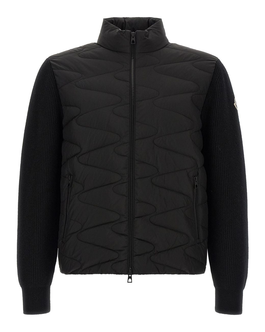 Moncler Black Padded Cardigan for men