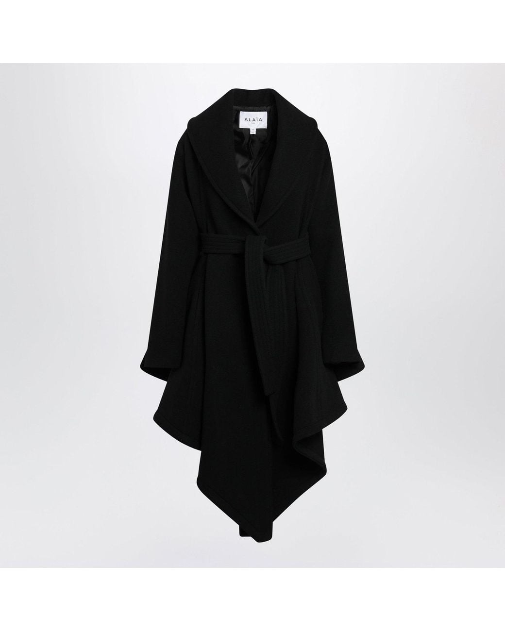 Alaïa Black Alaia Asymmetric Wool Coat