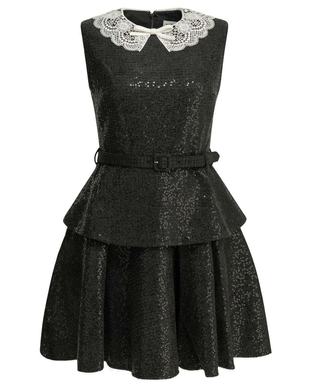 Self-Portrait Black Sequin Bouclé Dress