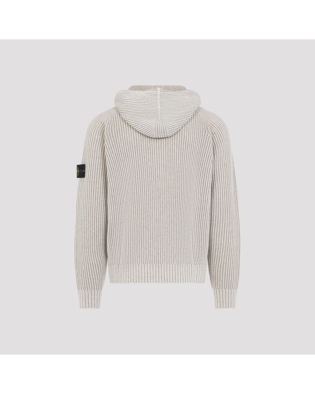 Stone Island Gray Knit Hoodie for men