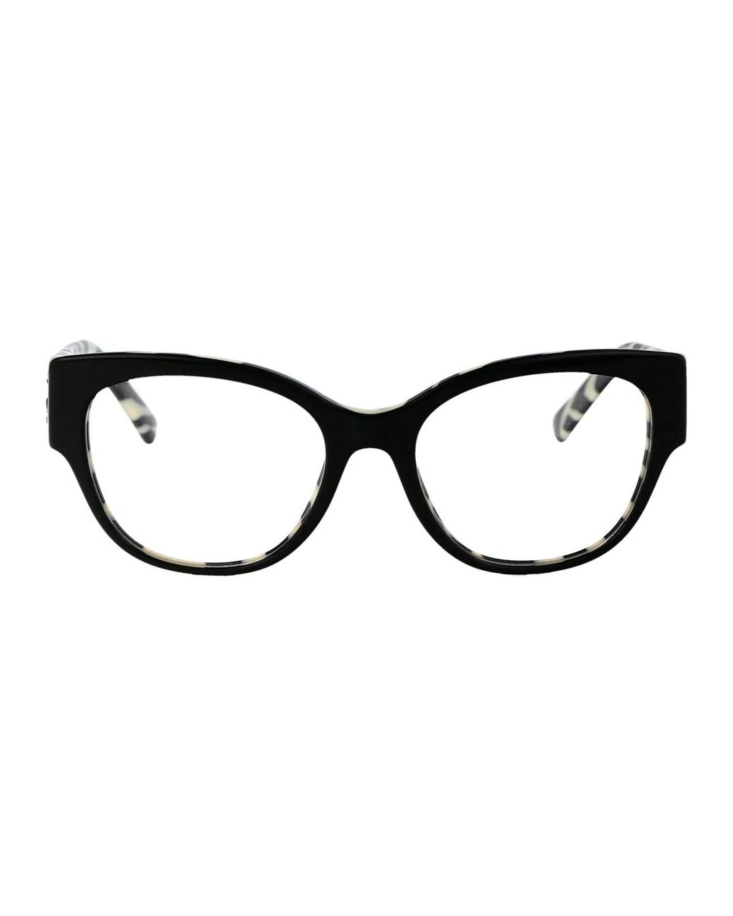 Dolce & Gabbana Black Dolce & Gabbana On Zebra Acetate Optical Glasses