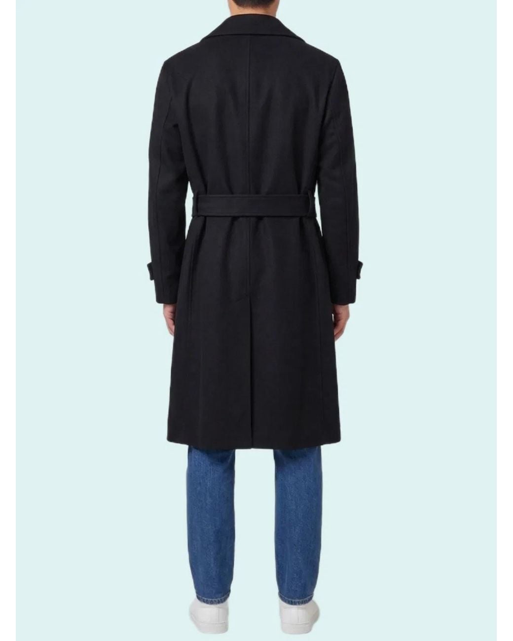 Lardini Blue Single-Breasted Virgin Wool And Cashmere Coat for men